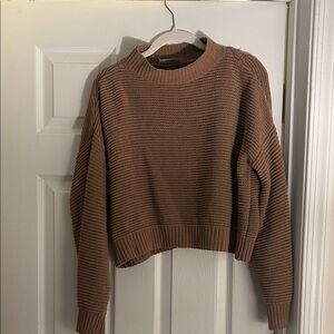 Hollister Cozy Brown Balloon Sleeve Knit Sweater - Women's Small